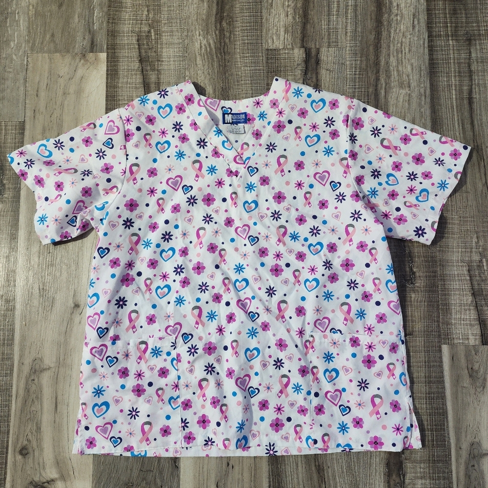 Womens Breast Cancer Scrub Top